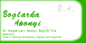 boglarka aponyi business card